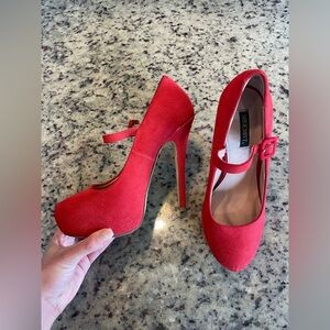 Women’s shoemint red suede Molly Mary Jane size 8